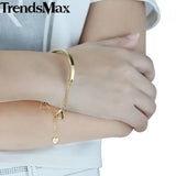 Heart Charm Bangle Rose Stainless Steel Bracelet For Woman