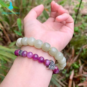 Women's Green Hetian Jade Hand String Nephrite Bracelet