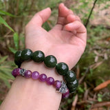 Women's Green Hetian Jade Hand String Nephrite Bracelet