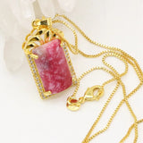Women's Red Jades Stone Pendant Necklace
