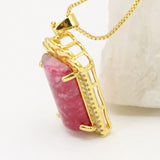 Women's Red Jades Stone Pendant Necklace