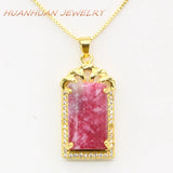 Women's Red Jades Stone Pendant Necklace
