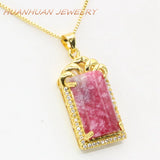 Women's Red Jades Stone Pendant Necklace