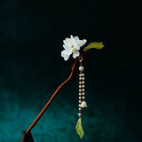 Vintage Chinese Hair Sticks Tassel Hairpin Wooden Hair Bun Forks