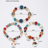 Bohemian Multi-layer Beaded Bracelet with Tree Hat Pendant