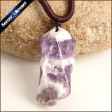 Women's Amethyst Stone Pendant Necklace Purple Crystal Jewelry