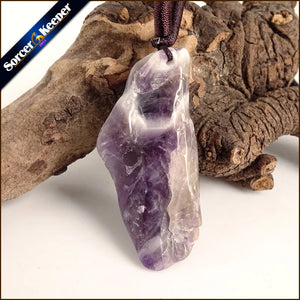 Natural Amethyst Stone Pendant Necklace Quartz Purple Crystal Jewelry