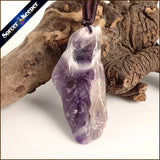 Natural Amethyst Stone Pendant Necklace Quartz Purple Crystal Jewelry