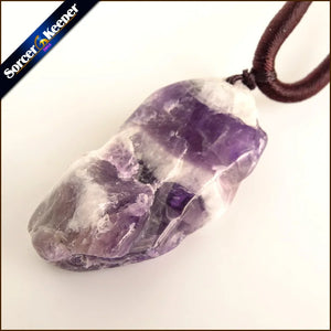 Women's Amethyst Stone Pendant Necklace Purple Crystal Jewelry