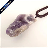 Natural Amethyst Stone Pendant Necklace Quartz Purple Crystal Jewelry