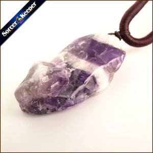 Women's Amethyst Stone Pendant Necklace Purple Crystal Jewelry