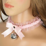 Women's Gothic Lace Bell Choker Necklace Bow Knot Pendant