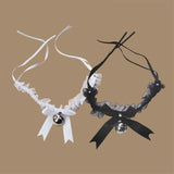 Women's Gothic Lace Bell Choker Necklace Bow Knot Pendant