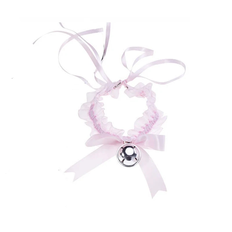 Women's Gothic Lace Bell Choker Necklace Bow Knot Pendant