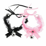 Women's Gothic Lace Bell Choker Necklace Bow Knot Pendant