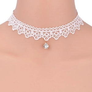 Vintage Lace Heart Choker Gothic Bow Knot Necklace