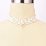 Vintage Lace Heart Choker Gothic Bow Knot Necklace