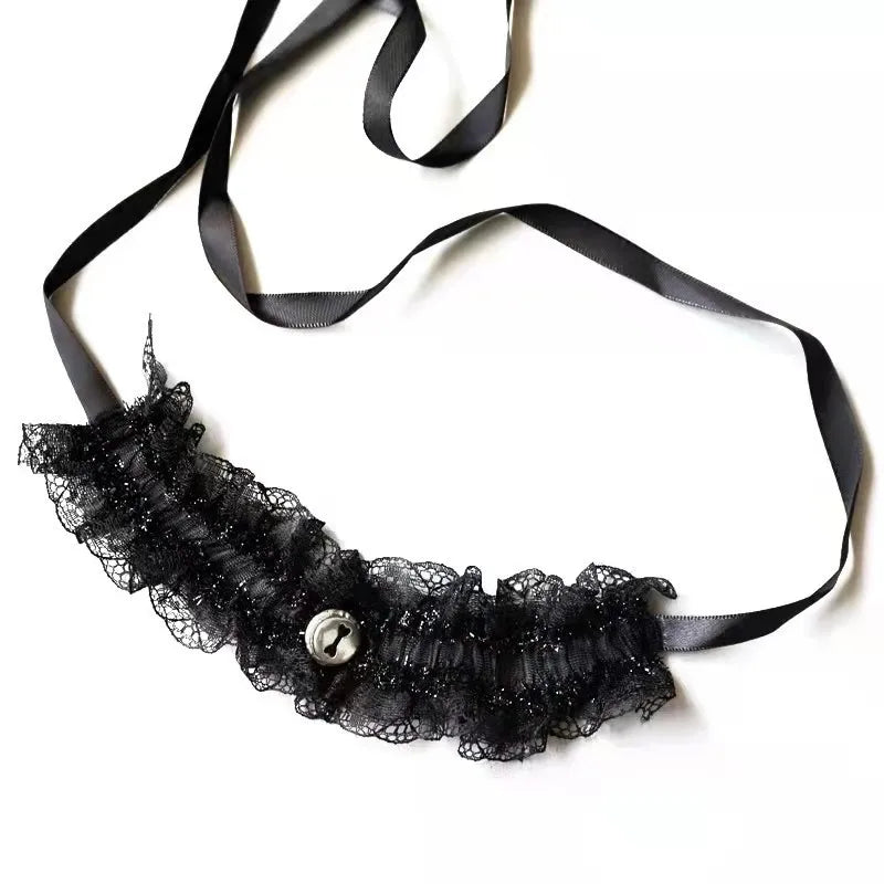 Vintage Lace Heart Choker Gothic Bell Necklace