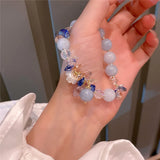 Flower Bracelet Crystal Beaded Hand Chain Vintage Jewelry