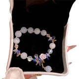 Flower Bracelet Crystal Beaded Hand Chain Vintage Jewelry