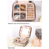 Women's Double-Layer Jewelry Box with Mirror Cosmetic Organizer