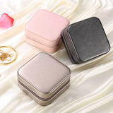 Women's Double-Layer Jewelry Box with Mirror Cosmetic Organizer