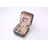 Women's Double-Layer Jewelry Box with Mirror Cosmetic Organizer