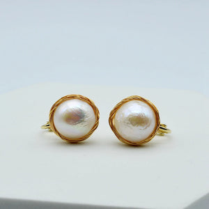 Baroque Style Pearl Ear Clips for Women