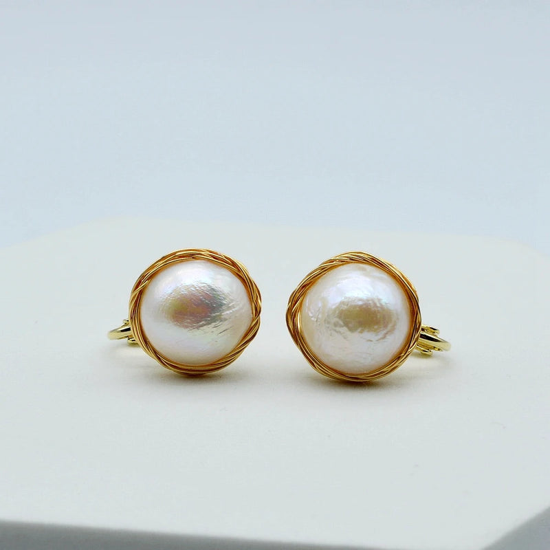 Baroque Style Pearl Ear Clips for Women