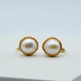 Baroque Style Pearl Ear Clips for Women