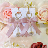 Sweet Girl Earrings Lolita Style Heart Rhinestone Earring