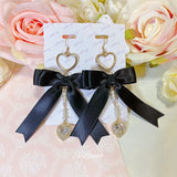 Sweet Girl Earrings Lolita Style Heart Rhinestone Earring