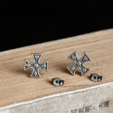 Cross Poker Silver Stud Earrings for Women Girls Teen Jewelry
