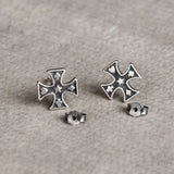 Cross Poker Silver Stud Earrings for Women Girls Teen Jewelry