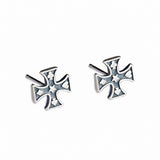 Cross Poker Silver Stud Earrings for Women Girls Teen Jewelry