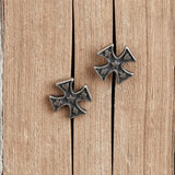 Cross Poker Silver Stud Earrings for Women Girls Teen Jewelry