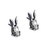 Punk Rabbit Silver Stud Earrings Vintage Women Teen Jewelry