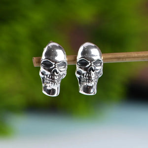 Punk Skull Silver Stud Earrings Women Girls Jewelry