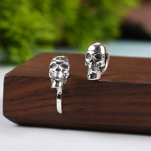 Punk Skull Silver Stud Earrings Women Girls Jewelry