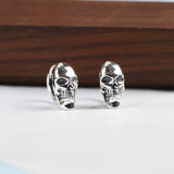 Punk Skull Silver Stud Earrings Women Girls Jewelry