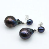 Baroque Pearl Drop Earrings Silver Jewelry For Mom