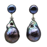 Baroque Pearl Drop Earrings Silver Jewelry For Mom