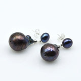 Baroque Pearl Drop Earrings Silver Jewelry For Mom