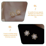Snowflake Rhinestone Earring Winter Stud Earrings for Women