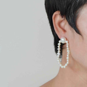 Baroque Style Freshwater Pearl Silver Stud Earrings