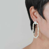 Baroque Style Freshwater Pearl Silver Stud Earrings
