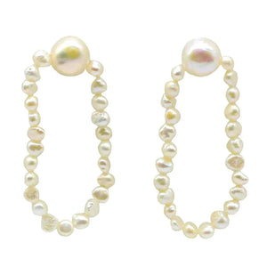 Baroque Style Freshwater Pearl Silver Stud Earrings