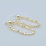 Baroque Style Freshwater Pearl Silver Stud Earrings
