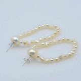 Baroque Style Freshwater Pearl Silver Stud Earrings