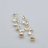 Baroque Style Long Earrings Natural Pearl Jewelry